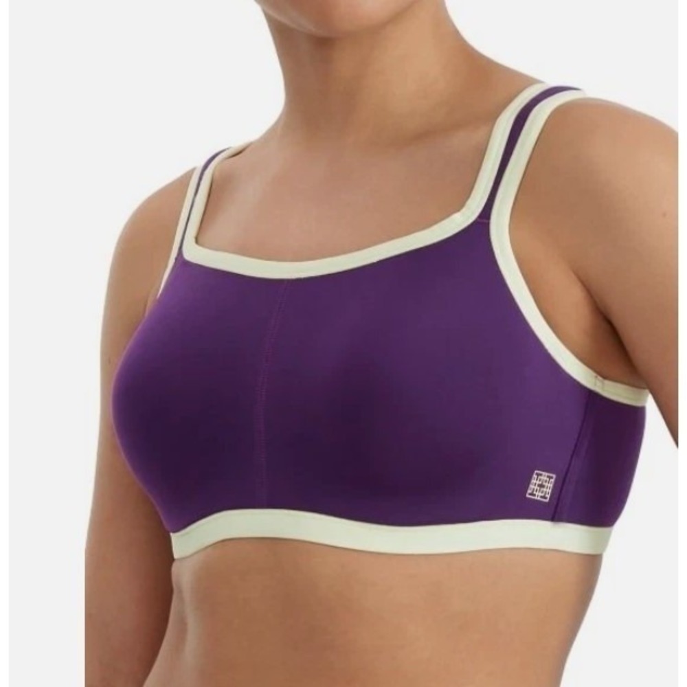Natori Size 38C Plum Lime Yogi Bra Padded Underwire Sports Bra NWT